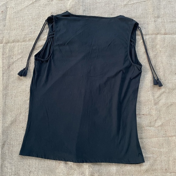 Ralph Lauren Sleeveless Top with Tassels, Black, Medium - Picture 3 of 5